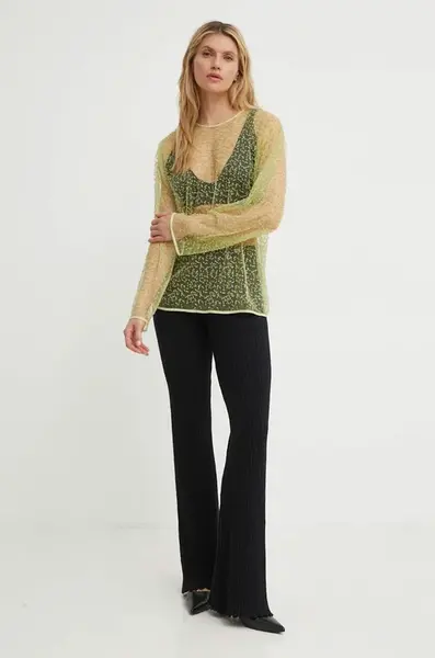 Halenka Samsoe Samsoe SAMALLY dámská, zelená barva, s aplikací, F24200140