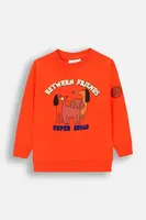 Kojenecké tričko s dlouhým rukávem Coccodrillo červená barva, s potiskem, BETWEEN FRIENDS BOY NEWBORN