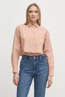 Bavlněná košile Calvin Klein Jeans oranžová barva, relaxed, s klasickým límcem, J20J225078