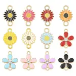 36Pcs 8 Styles Zinc Alloy Enamel Links Connectors