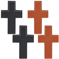 4Pcs 2 Colors Leather Bookmarks