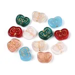 Baking Paint and Golden Metal Enlaced Glass Beads