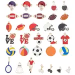 32Pcs Sports Series Alloy Enamel Pendants
