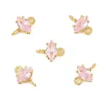 Brass Pave Cubic Zirconia Horse Eye Connector Charms