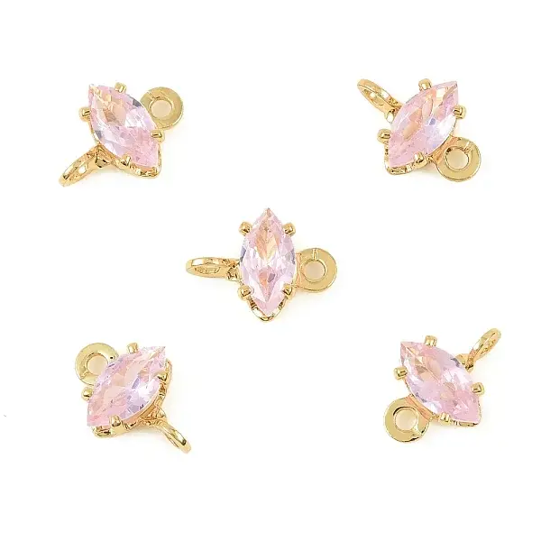 Brass Pave Cubic Zirconia Horse Eye Connector Charms