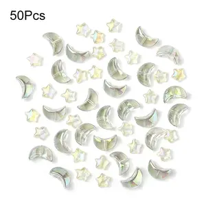 50Pcs 2 Styles Electroplate Glass Beads