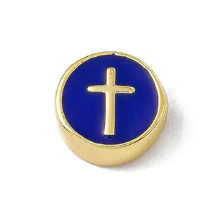 Real 18K Gold Plated Brass Enamel Beads