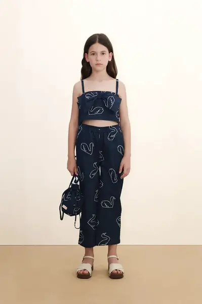 Dětské rifle Tinycottons BIG SWANS DENIM PANT
