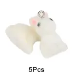 5Pcs Flocky Opaque Resin Pendants