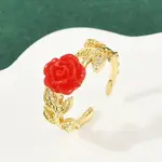 Flower Resin Cuff Rings