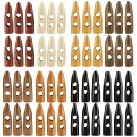 64Pcs 8 Colors 2-Hole Wood Buttons