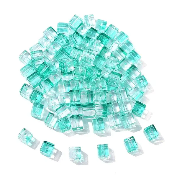 100Pcs Baking Paint Transparent Glass Beads