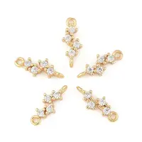 5Pcs Brass Micro Pave Cubic Zirconia Links Connectors