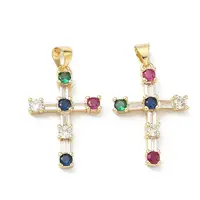 Brass Micro Pave Cubic Zirconia Pendants