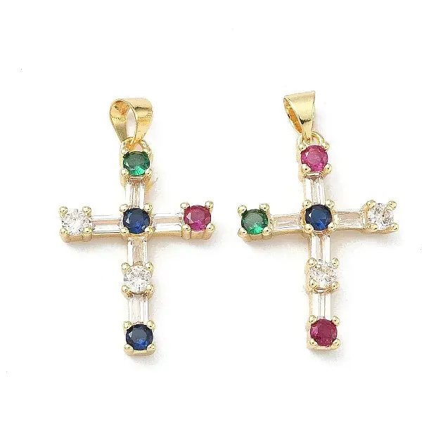 Brass Micro Pave Cubic Zirconia Pendants