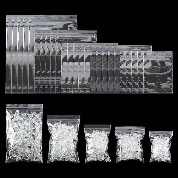 60Pcs 5 Styles Polypropylene Zip Lock Bags