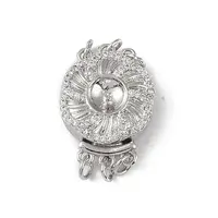 Rack Plating Brass Micro Pave Clear Cubic Zirconia Box Clasps