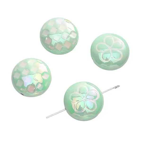 2Pcs UV Platings Acrylic Beads
