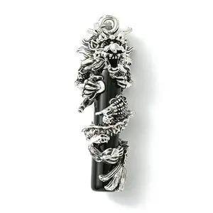 Tibetan Style Alloy & Glass Big Pendants