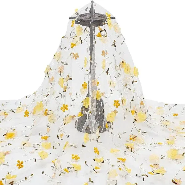 1Pc Flower Pattern Milk Fiber Mesh Fabric