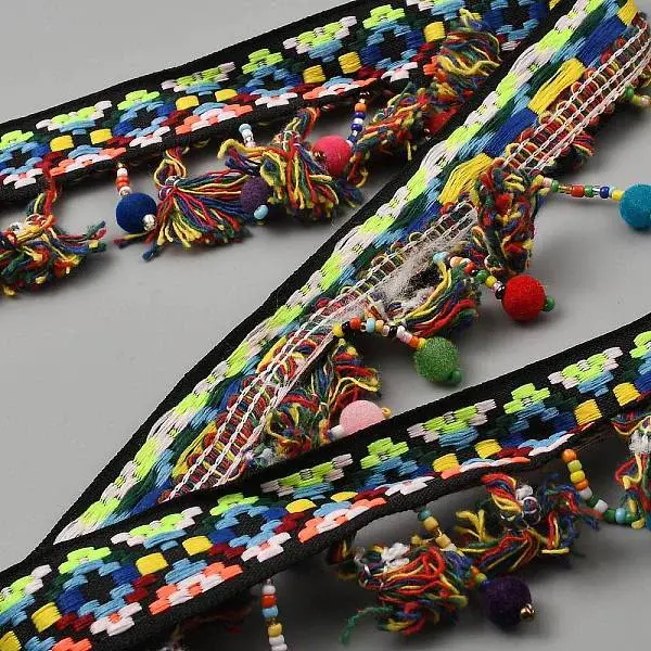 Ethnic Style Polyester Tassel Lace Ribbon