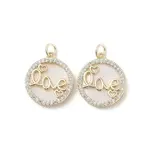 Brass Pendants Pave Shell
