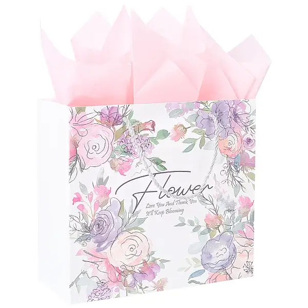 1Pc Flower Printed Paper Bags
