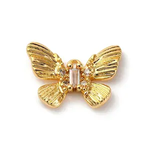 Brass Micro Pave Cubic Zirconia Charms