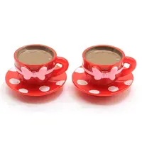 10Pcs Resin Coffe Cup with Bowknot Miniature Dollhouse