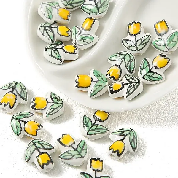 Handmade Porcelain Bright Glazed Beads