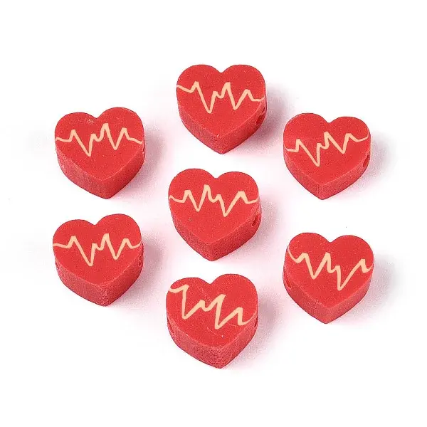 Valentine's Day Handmade Polymer Clay Beads