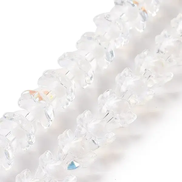 Electroplate Transparent Glass Beads Strands