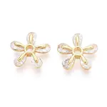 Brass Micro Pave Clear Cubic Zirconia Beads