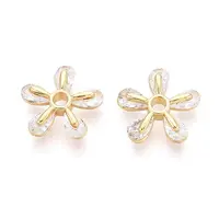 Brass Micro Pave Clear Cubic Zirconia Beads