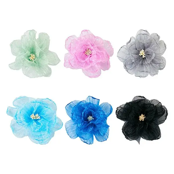 6Pcs 6 Colors Organza Ornament Accessories