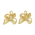 Brass Micro Pave Clear Cubic Zirconia Charms