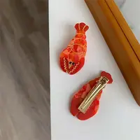 Cray Acetate Cute Plaid Hair Clip