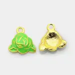 Golden Tone Alloy Enamel Flower Pendants