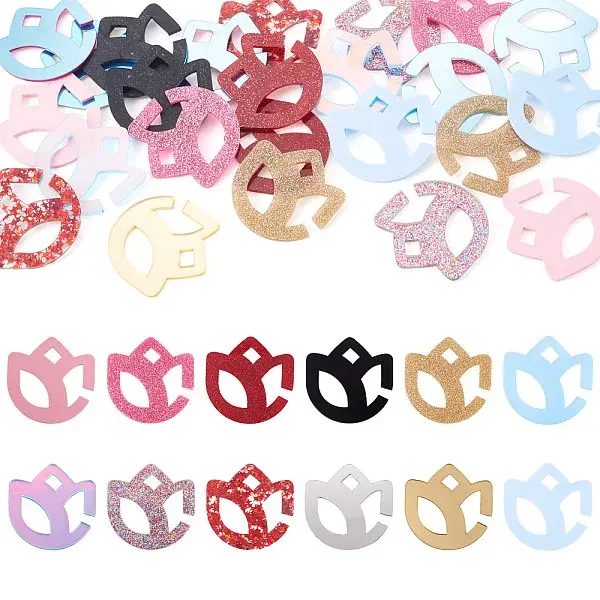 24Pcs 12 Colors Acrylic Wine Glass Charms