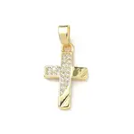 Brass Micro Pave Clear Cubic Zirconia Pendants