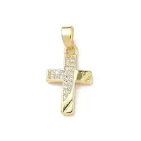 Brass Micro Pave Clear Cubic Zirconia Pendants