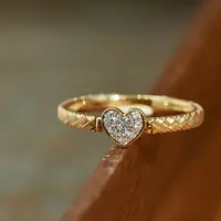 Heart 925 Sterling Silver Micro Pave Clear Cubic Zirconia Finger Rings