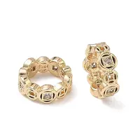 Brass Pave Clear Cubic Zirconia Linking Rings