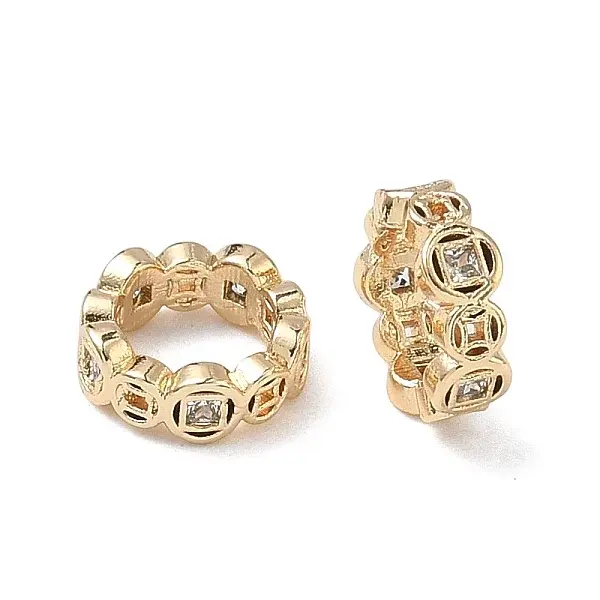 Brass Pave Clear Cubic Zirconia Linking Rings