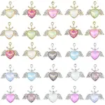 20Pcs 2 Colors UV Plating Alloy Mixed Color Glass Rhinestone Pendants