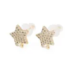 Brass Clear Cubic Zirconia Stud Earring Findings