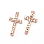 Latin Sideways Cross Brass Micro Pave Cubic Zirconia Links