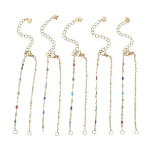 304 Stainless Steel Enamel Dapped Chain and Satellite Chain Bracelet Making