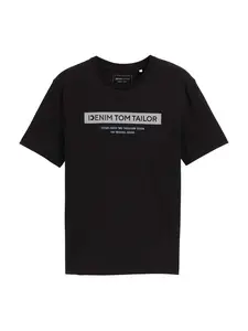 TOM TAILOR DENIM Tričko  čierna / biela