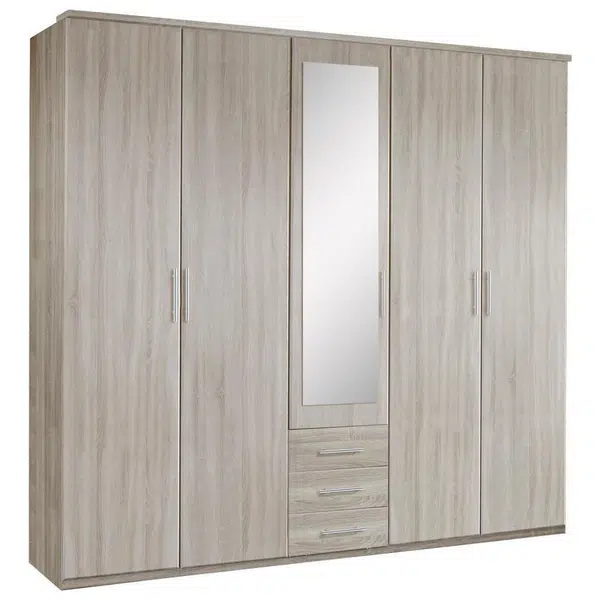 MID.YOU ŠATNÍ SKŘÍŇ SE ZRCADLEM, barvy dubu, 225/210/58 cm